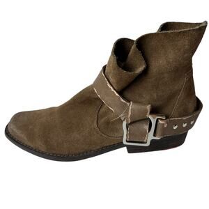 Joe's Jeans Boots Saki Western Tan Brown Suede Ankle Boot Women's Size 8.5M